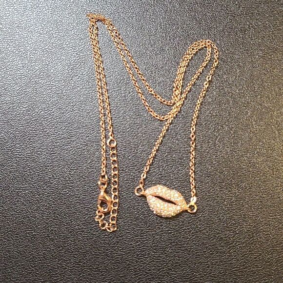 K&Y Rose Gold plated cubic zirconia necklace adjustable 9in chain - Picture 2 of 3